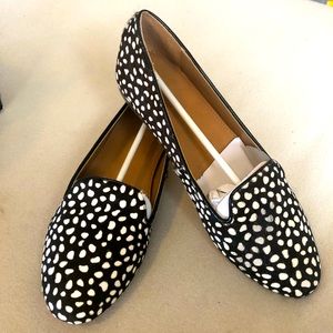 J. Crew Womens Leopard Calf Hair Cora Loafers, 9.5